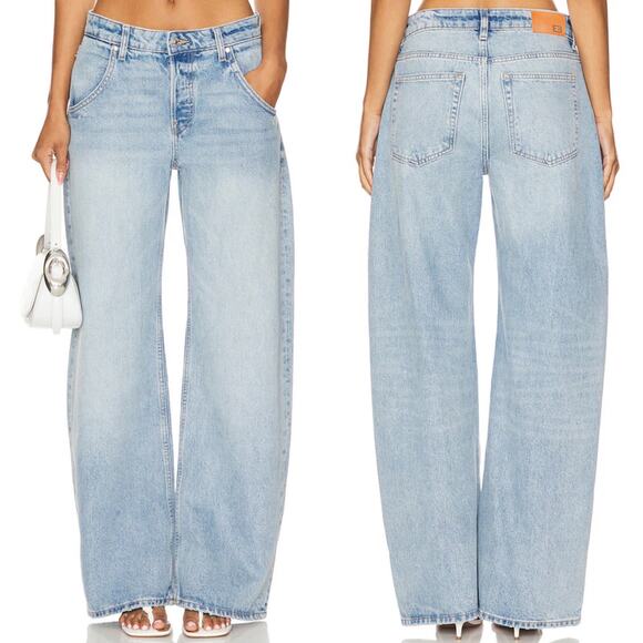 EB Denim NWT Enzo Mid Rise Barrel Jeans Women’s Size 26 Laguna Casual - Picture 1 of 8